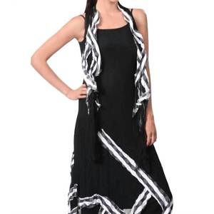 NEW ANGEL checkerboard stripe maxi dress in black/white